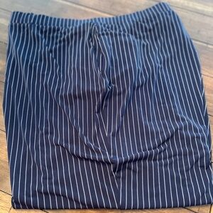 Susan Graver Liquid Knit Pin Stripe Pants Size 3XP-BNWOT Dark Navy Plus Size